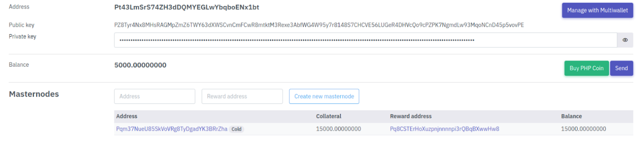 PHPcoin冷主节点说明 (机器翻译)